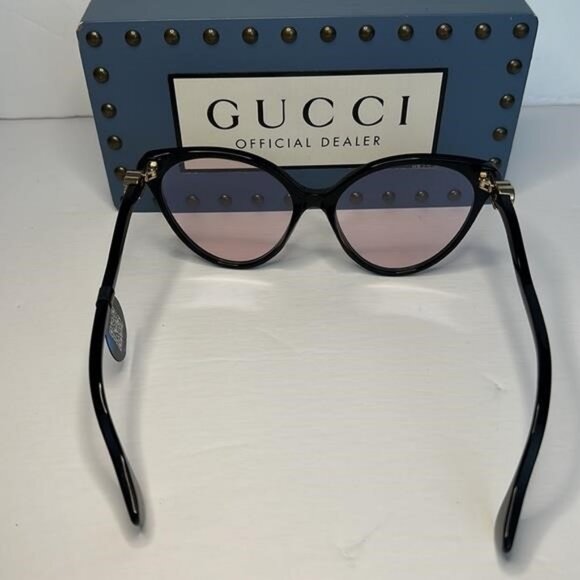 New - Gucci Pink Cat Eye Ladies Sunglasses GG1011S 005 57 Made in Italy main image 13